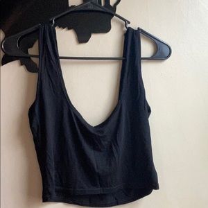 Pretty Little Thing basic black tank crop top